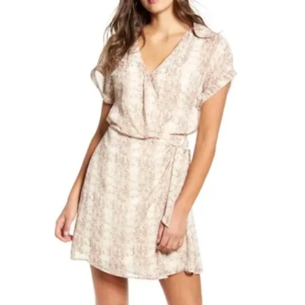 All in Favor Snake Print Wrap Mini Dress